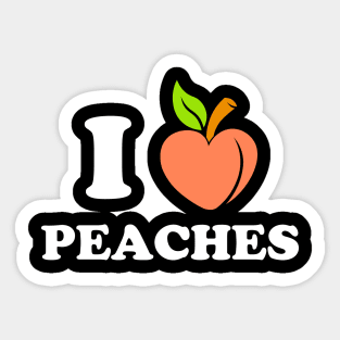 I Love Peaches Sticker